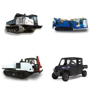 Drill rigs and support vehicles